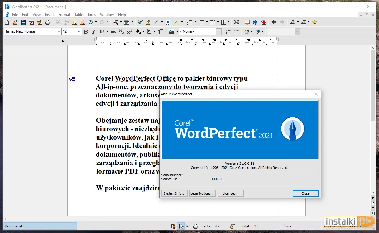 Okladka WordPerfect Office